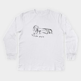 Long Dog Sketch Kids Long Sleeve T-Shirt